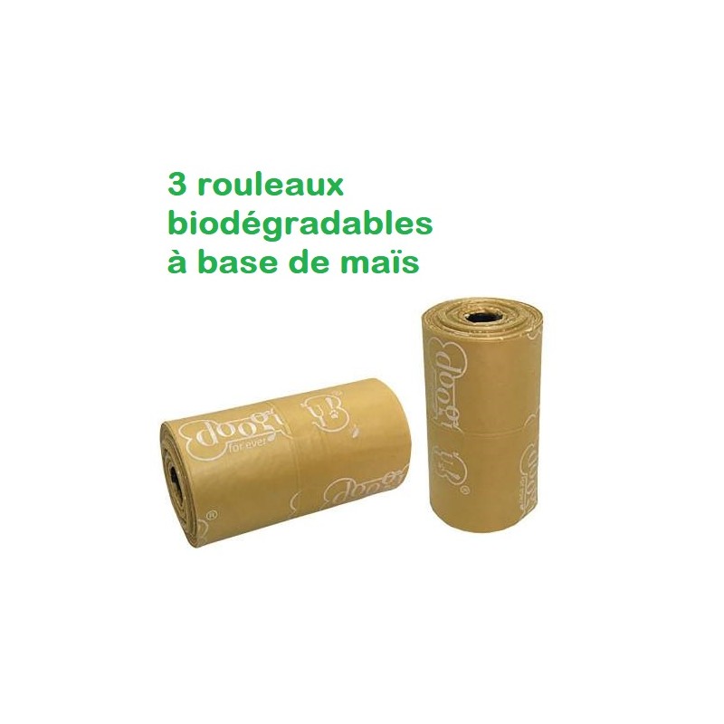 Ramasse crottes 3 rouleaux biodégradables x 10 sachets