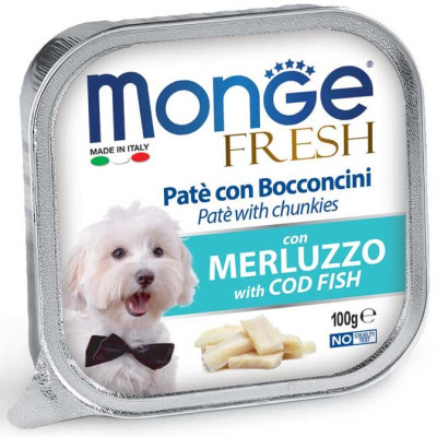 Fresh Morue 32x100 g Monge Dog