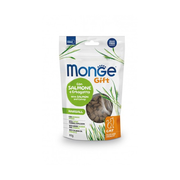 Gâteau Fourré et Croquant -Filled and Crunchy -Hairball- saumon et herbe à chat - 60g