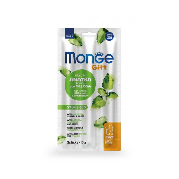 Bâtonnets souples - Sterilisé - Riche riche en Canard Frais et au Citron-Balm - 15g