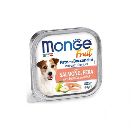 MONGE FRUITS Saumon et Poire Pâtée Chien 32x100 grs