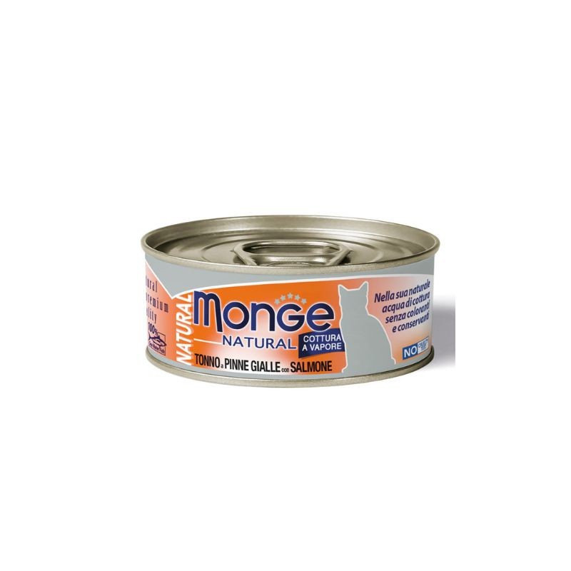 TONNO A PINNE GIALLE CON SALMONE Boite chat 24x80 grs