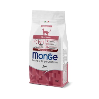 Stérilisé Bœuf 1,5 kg Croquettes Monge pour chat adulte Stérilisé Bœuf 1,5 kg Croquettes Monge pour chat adulte