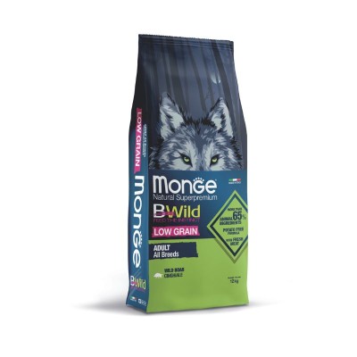 Croquettes Low Grain Chien MONGE Bwild - Sanglier 12 kg