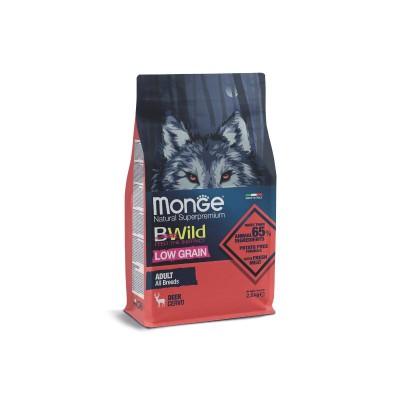 Croquettes Low Grain Chien MONGE Bwild - Cerf 2,5 kg