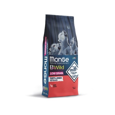 Croquettes Low Grain Chiot MONGE Bwild - Cerf 12kg
