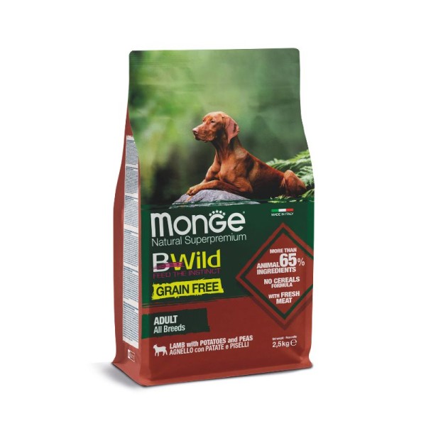 Cerf Adult 2,5 kg Bwild Low Grain Monge