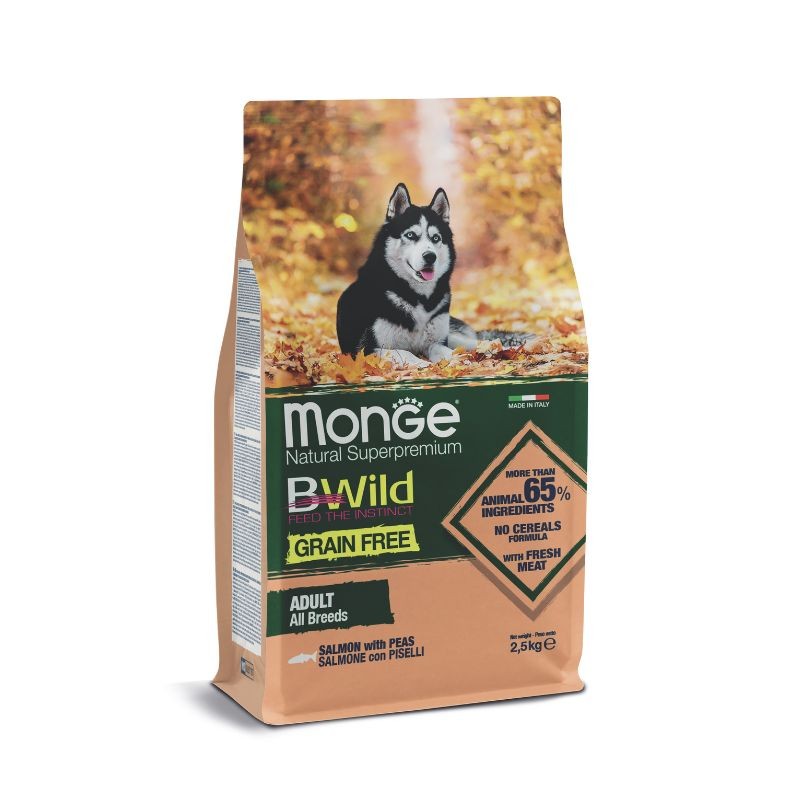 SAUMON - Croquettes sans céréales Chien MONGE Bwild 2,5 kg SAUMON - Croquettes sans céréales Chien MONGE Bwild 2,5 kg