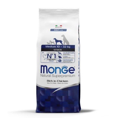 Croquettes chien senior medium MONGE - Poulet 12kg