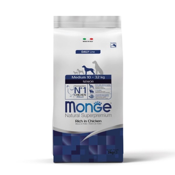 Senior Medium 3 kg Croquettes chien au Poulet