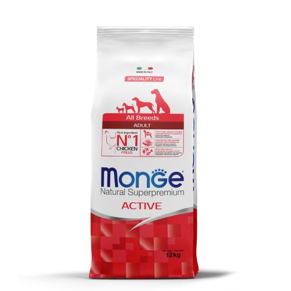 Croquettes chien Active MONGE - Poulet 12 kg 30/21