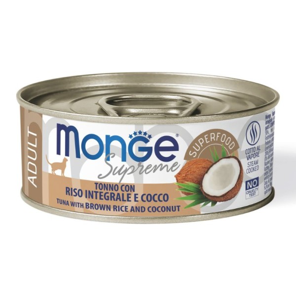 THON, RIZ et NOIX DE COCO - Boîte pâtée chat supreme Monge 24 x 80grs
