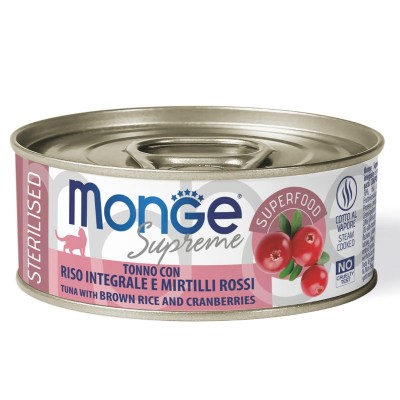 THON, RIZ et CRANBERRY - Boîte pâtée chat supreme stérilisé Monge 24 x 80grs