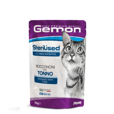 Poche thon pour chat  GEMON Stérilisé- 24 X 100grs