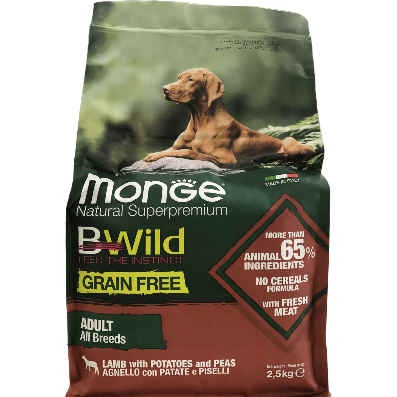 Agneau Adult 2,5 kg Bwild Grain Free Monge