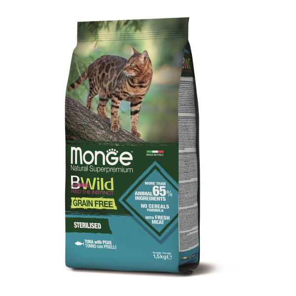 Sterilised 1,5 kg Thon Bwild Grain Free Chat Adulte