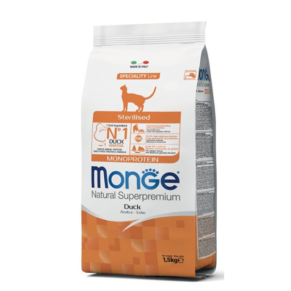 Sterilised CANARD 1,5 kg Croquette pour Chat Adulte
